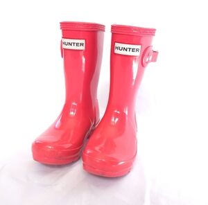 Hunter Little Kids' Original Gloss Wellington Rain Boot Rowan Pink US10-11